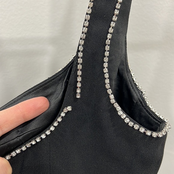 Bardot Brooklyn Diamonte Midi Dress In Black - Picture 9 of 13